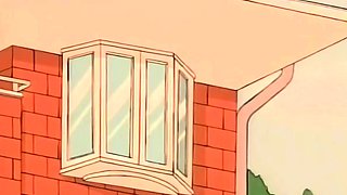 Slutty anime teen with big tits