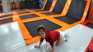 Asian amateur bares natural tits in POV reality