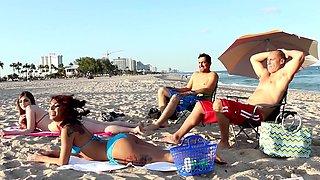 Juan Largo pounds Gina Valentina in a sizzling outdoors threesome