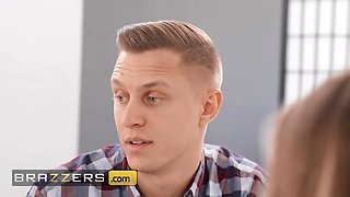 Anna Claire clouds creeps under the table and gives alex a blowjob until he packs her vagina with his cock - brazzers