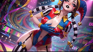 Clown Girl Covered in Thick Cum - Ahegao & Tit Play Compilation