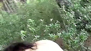 Teen Luna fucked in the ass by her stepfather and friend in a threesome outdoor