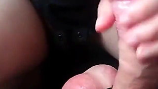 Mistress Works with Her Hands and Torments Her Slave for Half an Hour Until He Cums