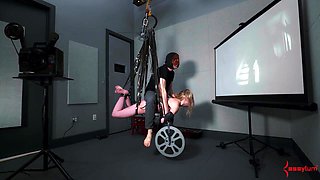 Human film projector taken for a rough ride at the movi