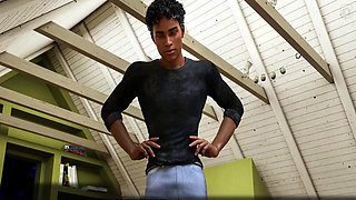 Hentai anime, futanari sex, eye contact blowjob