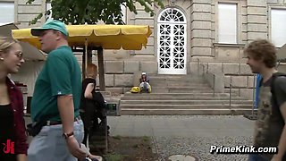 European Babe Public Bondage Intercourse