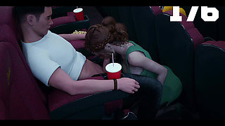 Being a Dik - Busty Redhead Girlfriend Sucks My Big White Cock in the Cinema