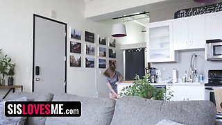 Caught Watching Porn, Riley Mae Squirts All Over Her Step Bro's Computer
