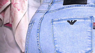 Jerking off and Cumming on My Maid's Denim Ass (free Use)