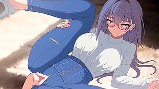 Hentai redhead gives blowjob and having sex