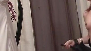 Sexy young redhead mounts huge cock in casting call