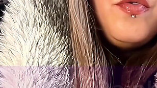 Chainsmoking Queen in Fur: BBW MILF Green Eyes, Red Nails, Lips & Ignoring You