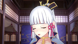 Genshin Impact - Ayaka and Aether Passionate Sex Scene - Sweet Moaning - 3D Hentai Animation