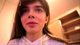 Big Tits Tranny Strokes her Big Cock