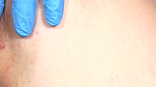 Teen nerd girl fingered to orgasm by two old doctors