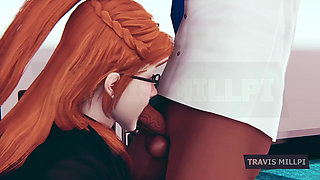 Office Seduction with Busty Redhead Secretary After Hours Punishment