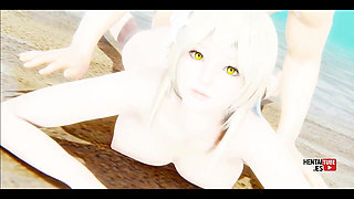 Genshin Impact Hentai - Lumine Is Fucked in the Beach - Asian Japanese Anime Manga Porn