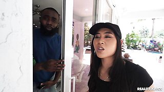 Exotic Asian girlfriend Emerald Loves fucks with a black lover