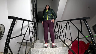 Downjacket Tease, Sweaty Tracksuit Cameltoe and Pussy Slapping