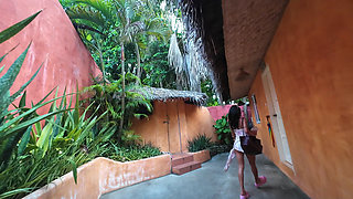 Tiny Asian in Deserted Tropical Resort - Underwater Blowjob, Bath & Shower Sex - Bubbling Creampie