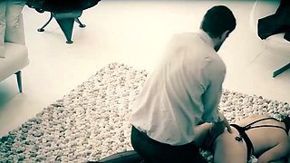 Redhead and brown-haired enjoy vagina eating with him