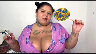 Plus-size Woman Sucking on Her Lollipop - Full Version