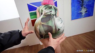 Danny D and Evie Rees Take Gloryhole Surprise at Art Gallery