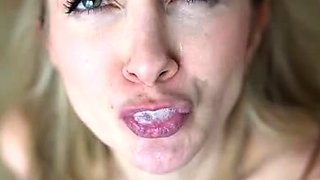 Close up BJ cumshot