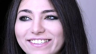 Teen Brunette Devours A BIg Cock In A Bathroom