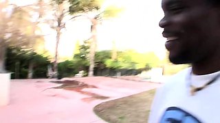 Breathtaking doll jumps on black rod and gets facialized