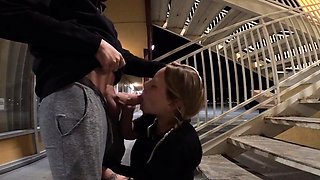 Blonde Blowjob Adventure Outside a Colorado Hotel Room