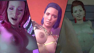 Tattooed Pink Hair Babe Rides In Neon Night City Apartment Scene