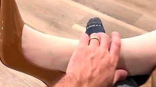 Foot fetish Handjob POV