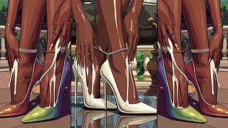 High-Heels get cum from alle sites an will be licked by hot anime girls