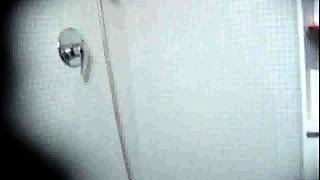 Spying on stepmom taking care of hairy pussy