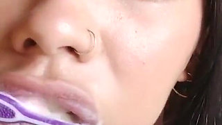 Teeth Brushing with Creamy Cum