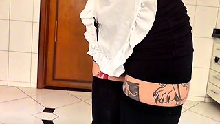 SLUTTY MAID FUCKS HUSBAND - super super-steamy gonzo porn!