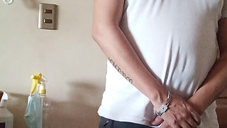 Sexy wife with delivery man