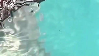 Artemisia Love Flashing Her Perfect Big Tits Underwater and Smoking a Cigarette