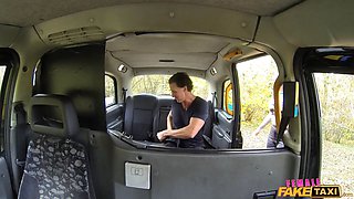 Lady fake cab - he finger rockets me over my taxi outdoors