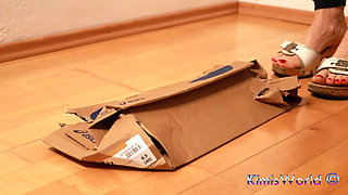 Asmr Wooden Clogs Trample and Crush Shoe Box