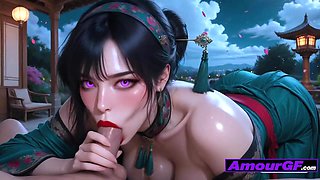 Thick Bumpers Anime Lady Leaned Over Kimono For Deep Facial cumshot Stream