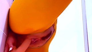 Mall Restroom Rapture: Bouncing on Dildo with a Squirt