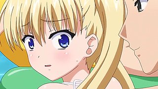 Hentai 'Oni- Hichi', Ep.1: Sexy Buxom Blonde Airi Enjoys Sneaky Sex On the Beach With Her Stepdad