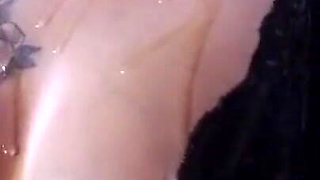 Pretty new MILF gets oiled and fucks her pussy