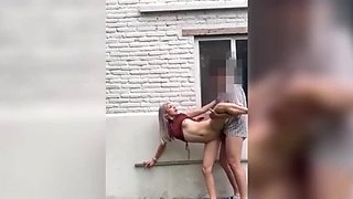 Horny 18 Year Old Teen Gets Creampie in Alley - Outdoor Doggystyle & Rough Sex