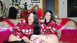 Two Christmas Goddesses. Dominatrix Nika and DarkspaceSolar humiliate your small penis.