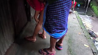 I see my step aunty going into the bathroom to urine but I grabbed her behind and started fucking her