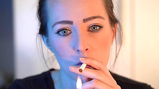 Sensual Close up Smoking with Petite Girl