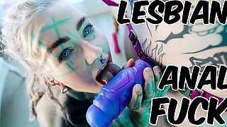 Alt Babes with Pierced Pussies Strap on Anal Fuck